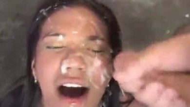 Bukkake for multiracial gal