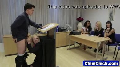 Clothed babe humiliates