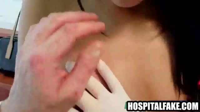 Hot brunette patient gets eaten out by her doctor