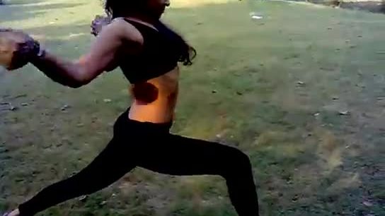 Sexy desi indian girl excercise - boob show - full video