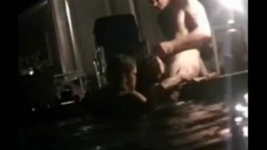 Sharing girlfriend in the hot tub