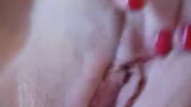 Horny mature milf masturbating her wet shaven pussy