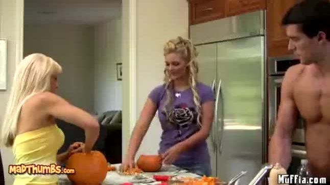 Phoenix marie and jessica lynn fucked after pumpkin carving